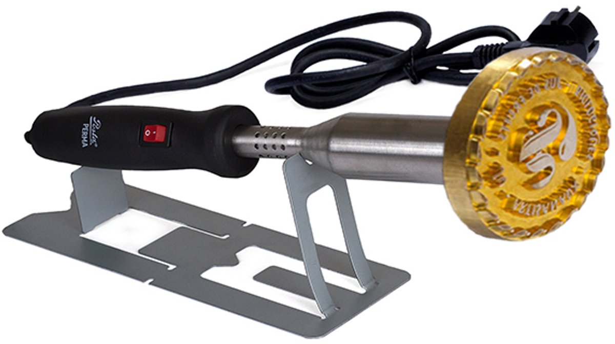 Elektrische Brandstempel | Ø70mm-400 Watt-E/F-stekker (Benelux)-Messing | Posta Perma